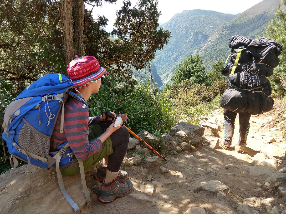 child backpacking