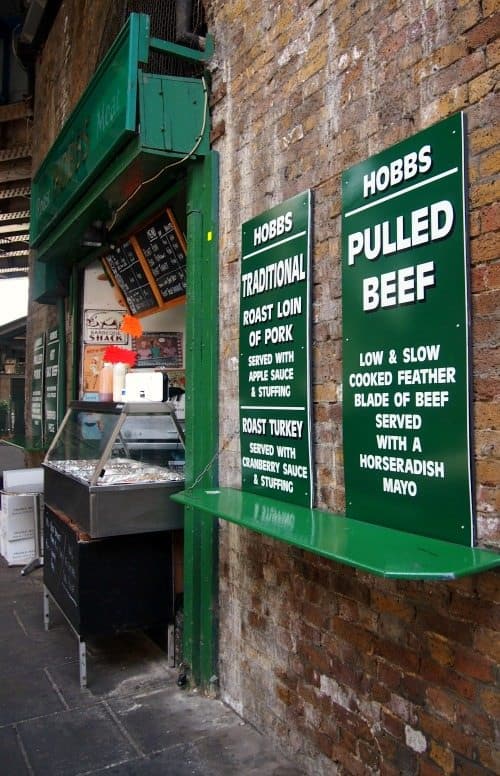  salt beef stall London. Borough Market. British food.