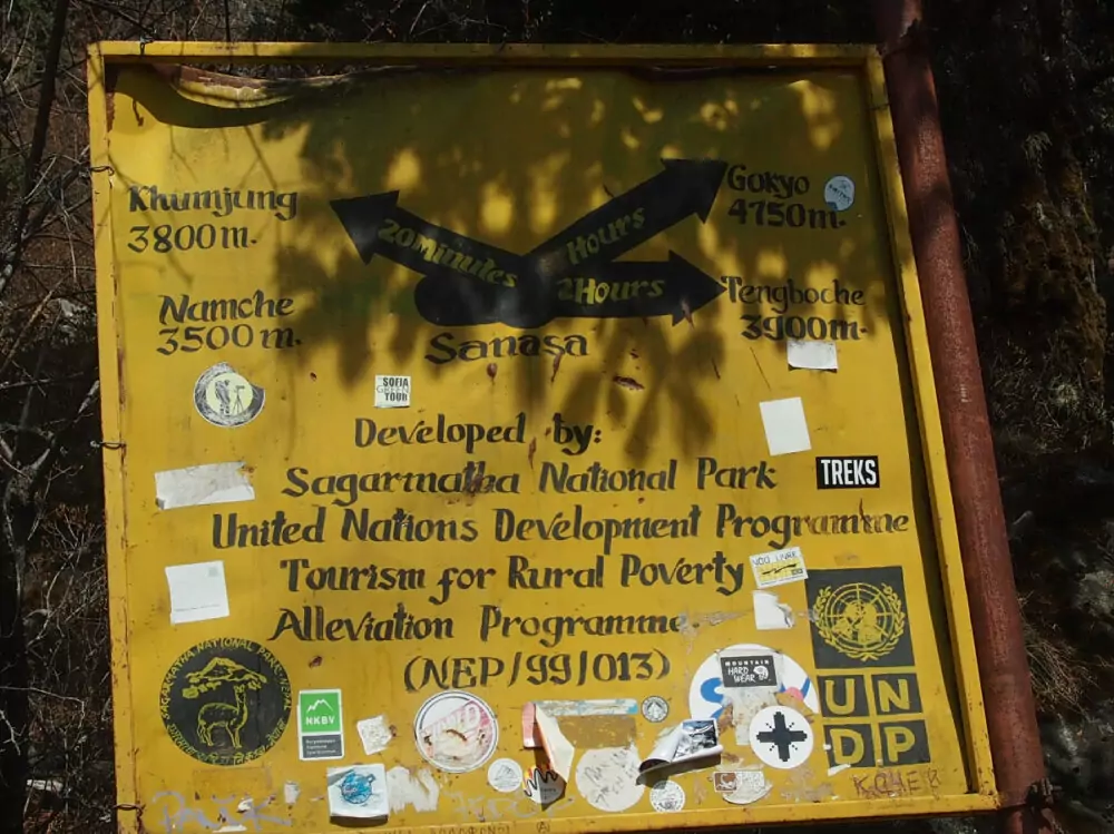 Signpost for Tengboche