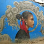 Freak Street Kathmandu street art Newari girl