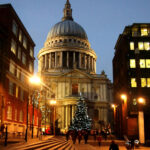 London at Christmas Time London Christmas scene, St Pauls and a Christmas Tree.