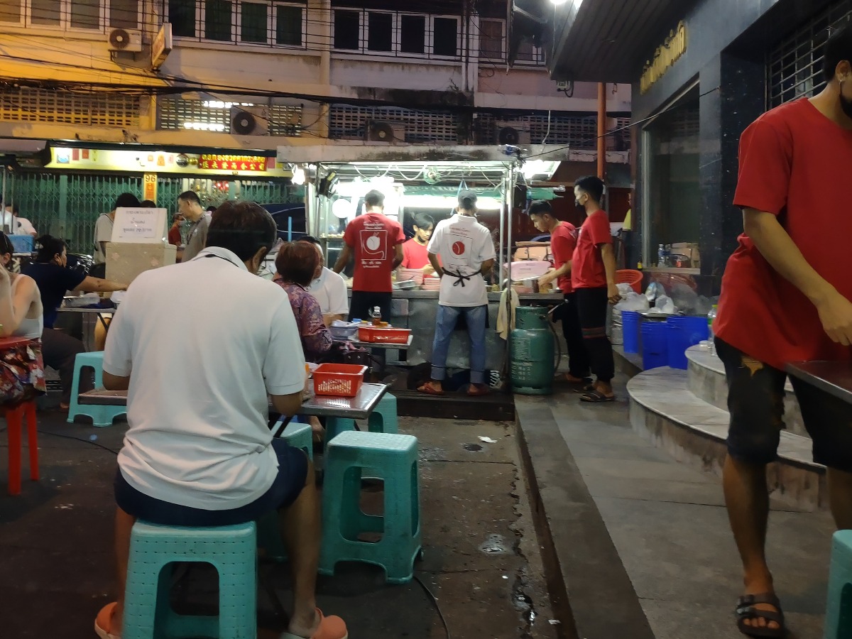 dining tables at bangkok night market