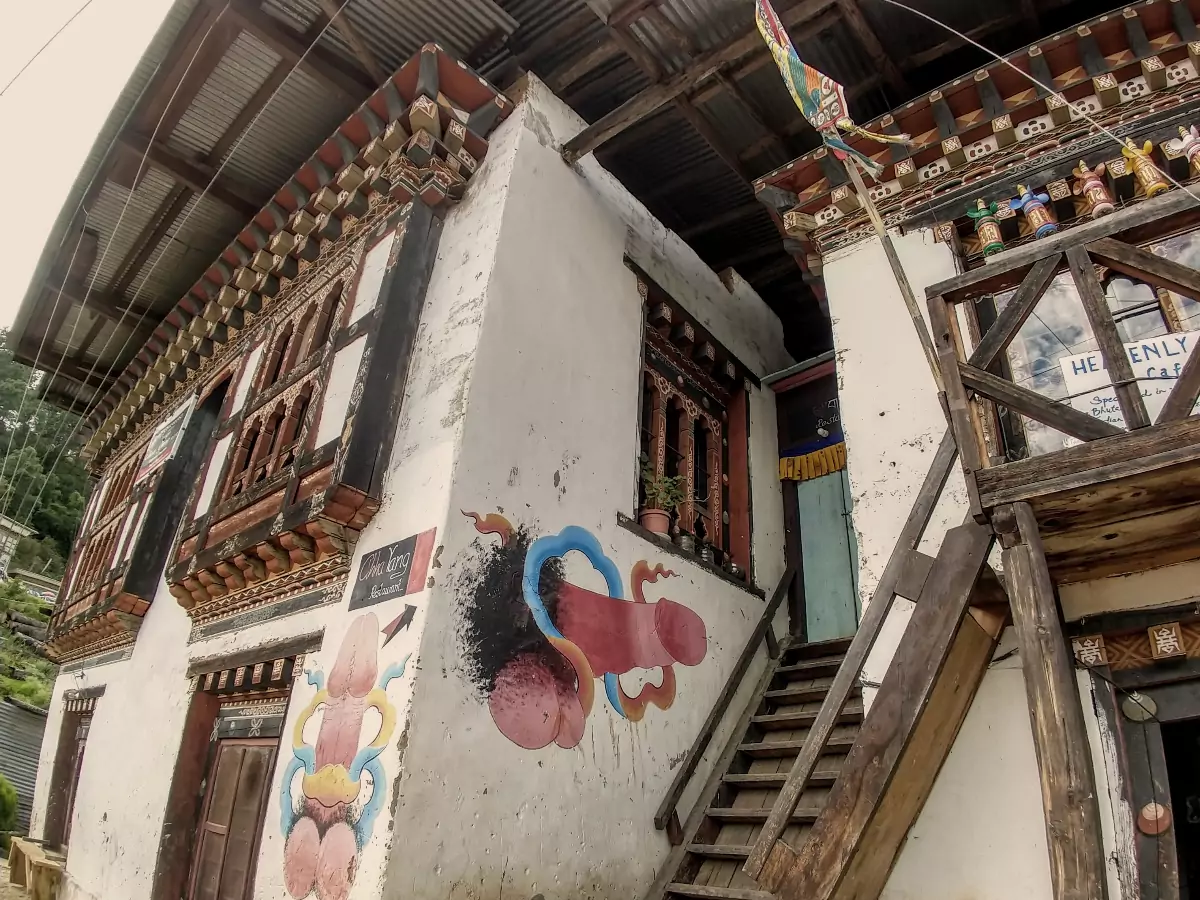 Bhutan wall art Phallus