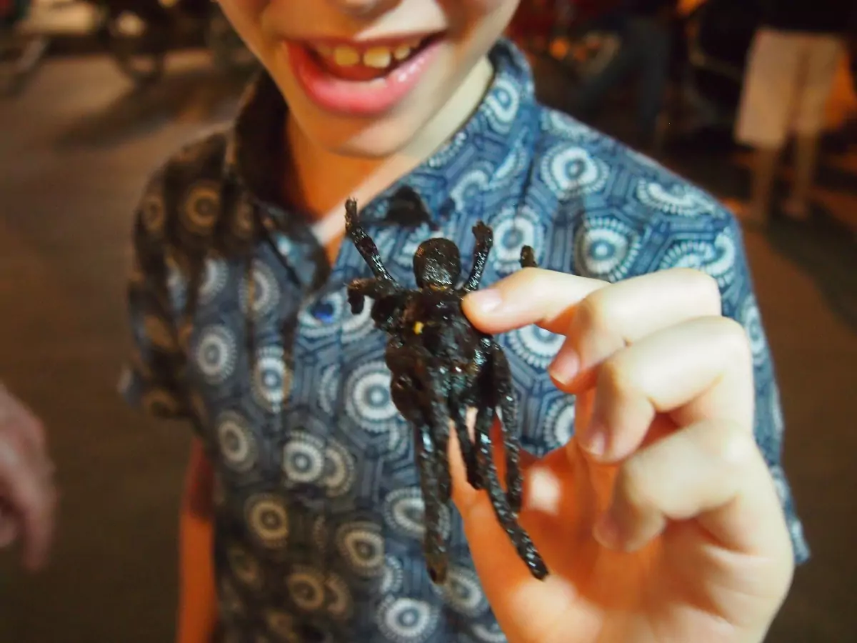Eating bugs in Cambodia