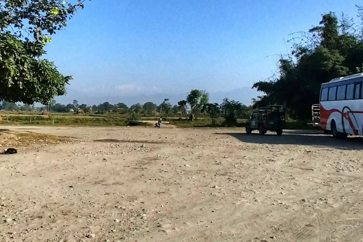 Nepal geography, view of the mountains from the flatter south